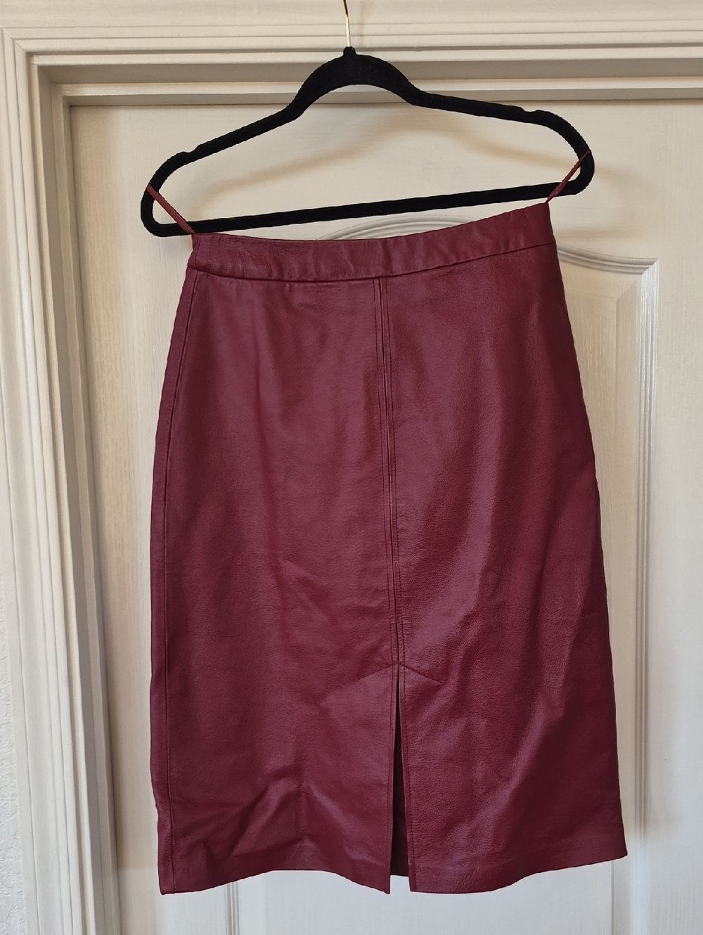 Tower Hill Collection 100% Leather Front Inverted Pleated Skirt Sz 6